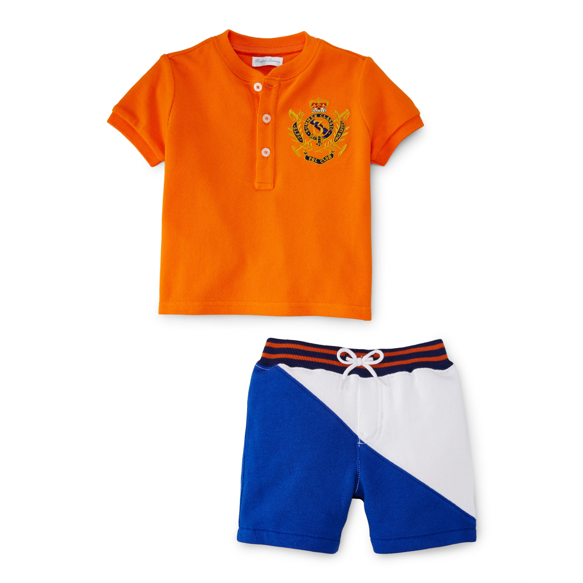 ralph lauren/ 拉夫劳伦 男宝宝全棉亨利领刺绣logo短