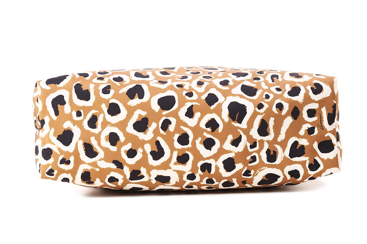 gucci(古驰)#棕黄色帆布豹纹手提包