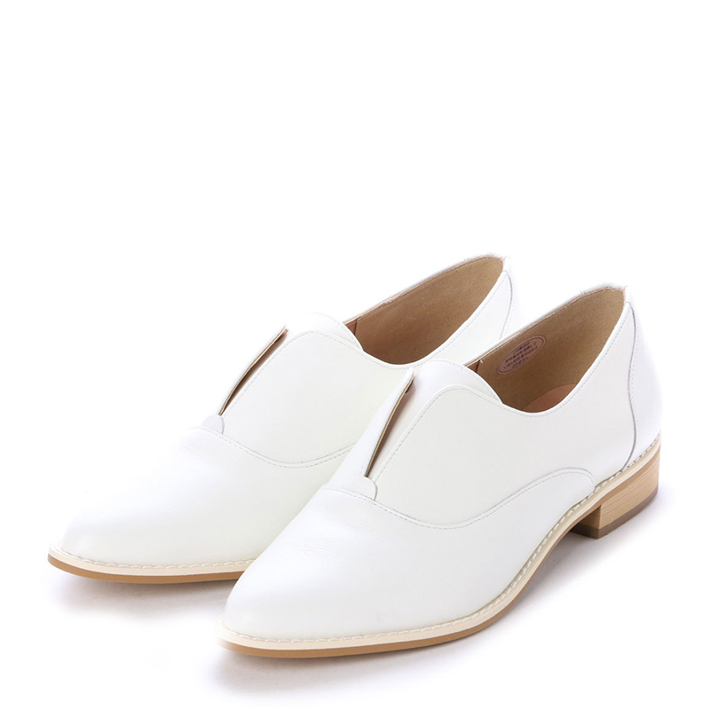diffusion/纽迪弗森 日本制真皮女鞋 牛皮 白色漆皮 女士中性休闲皮鞋