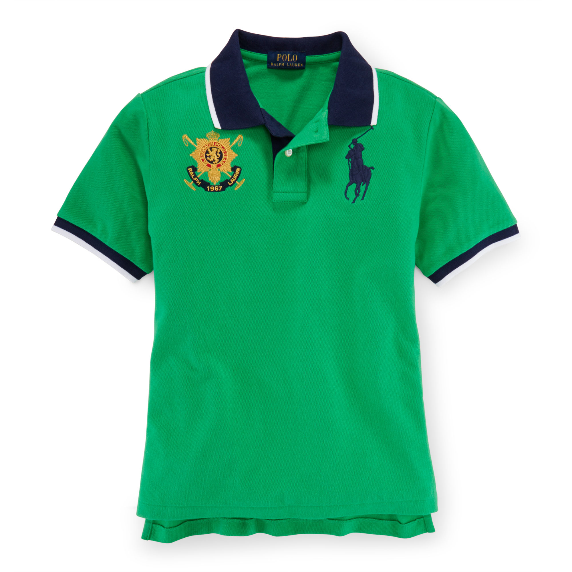 ralph lauren 男大童短袖全棉大马球logo刺绣polo衫85653776