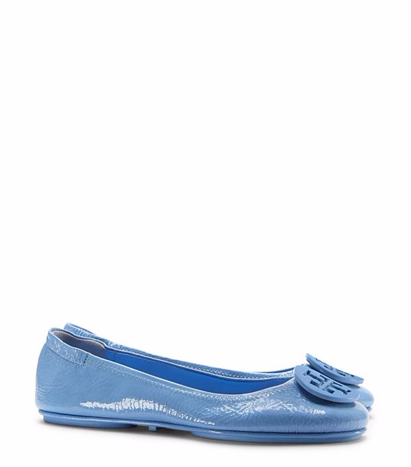 toryburch/汤丽柏琦 minnie旅行芭蕾平底漆皮鞋浅蓝色 12168272