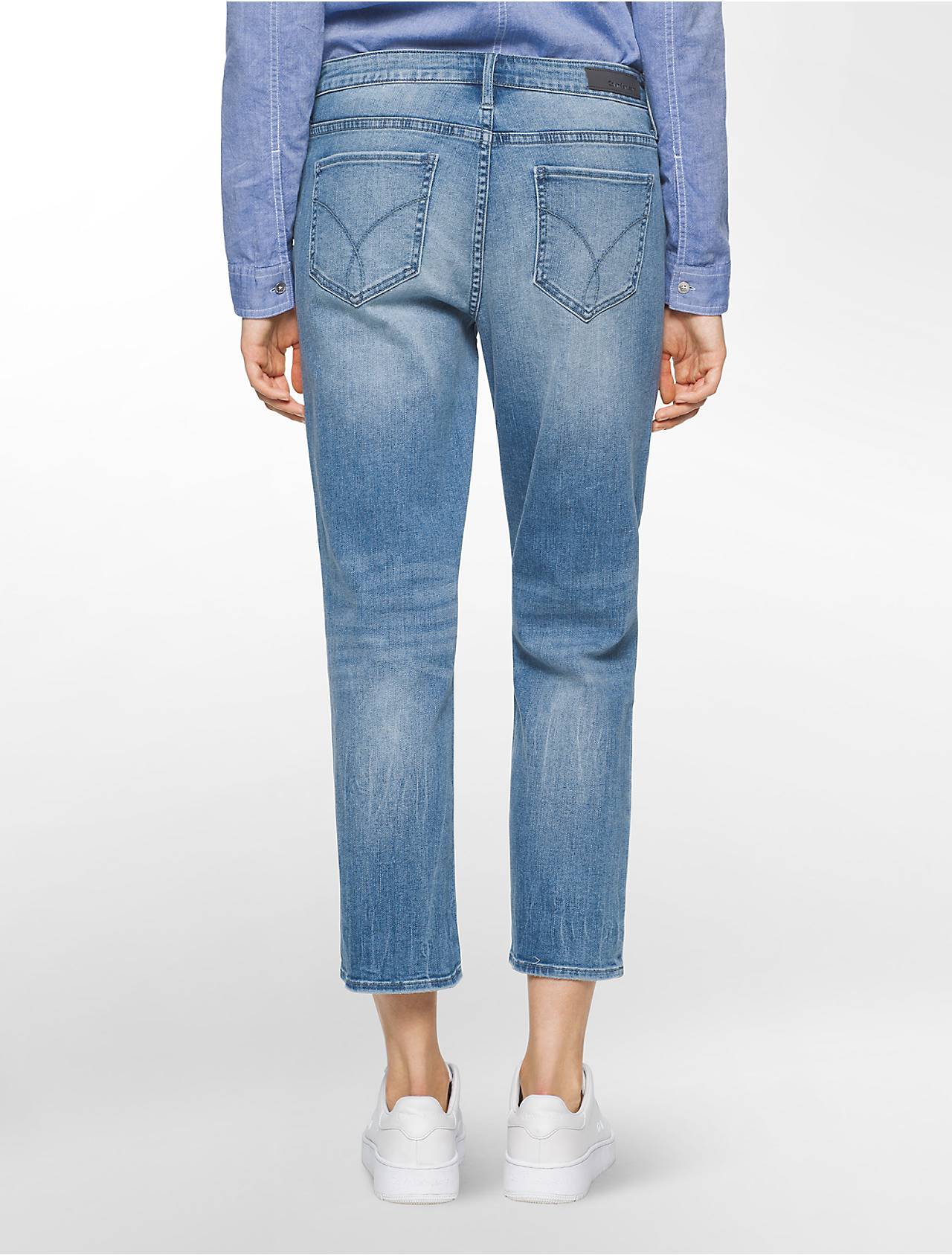 ck/卡尔文·克莱因 女士直筒九分牛仔裤 15534706 蓝色