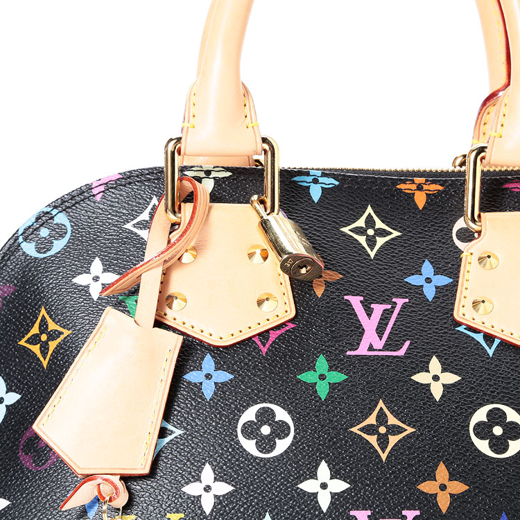 louis vuitton(路易威登) alma系列黑三彩铆钉装饰手提包