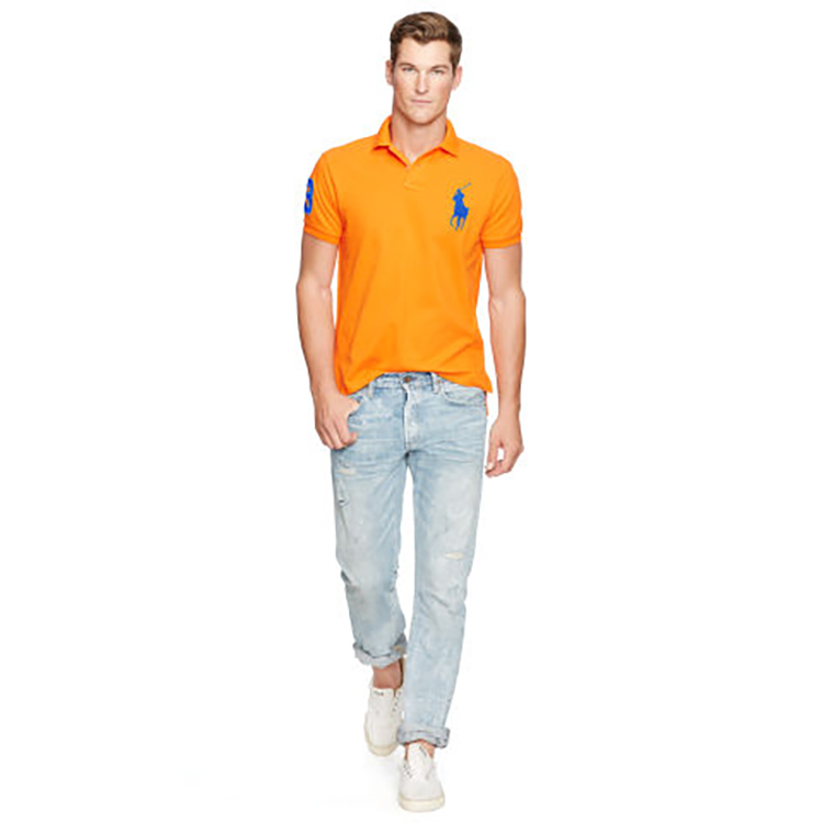 polo ralph lauren/拉夫劳伦 slim-fit纯棉修身大马标男士polo衫t恤