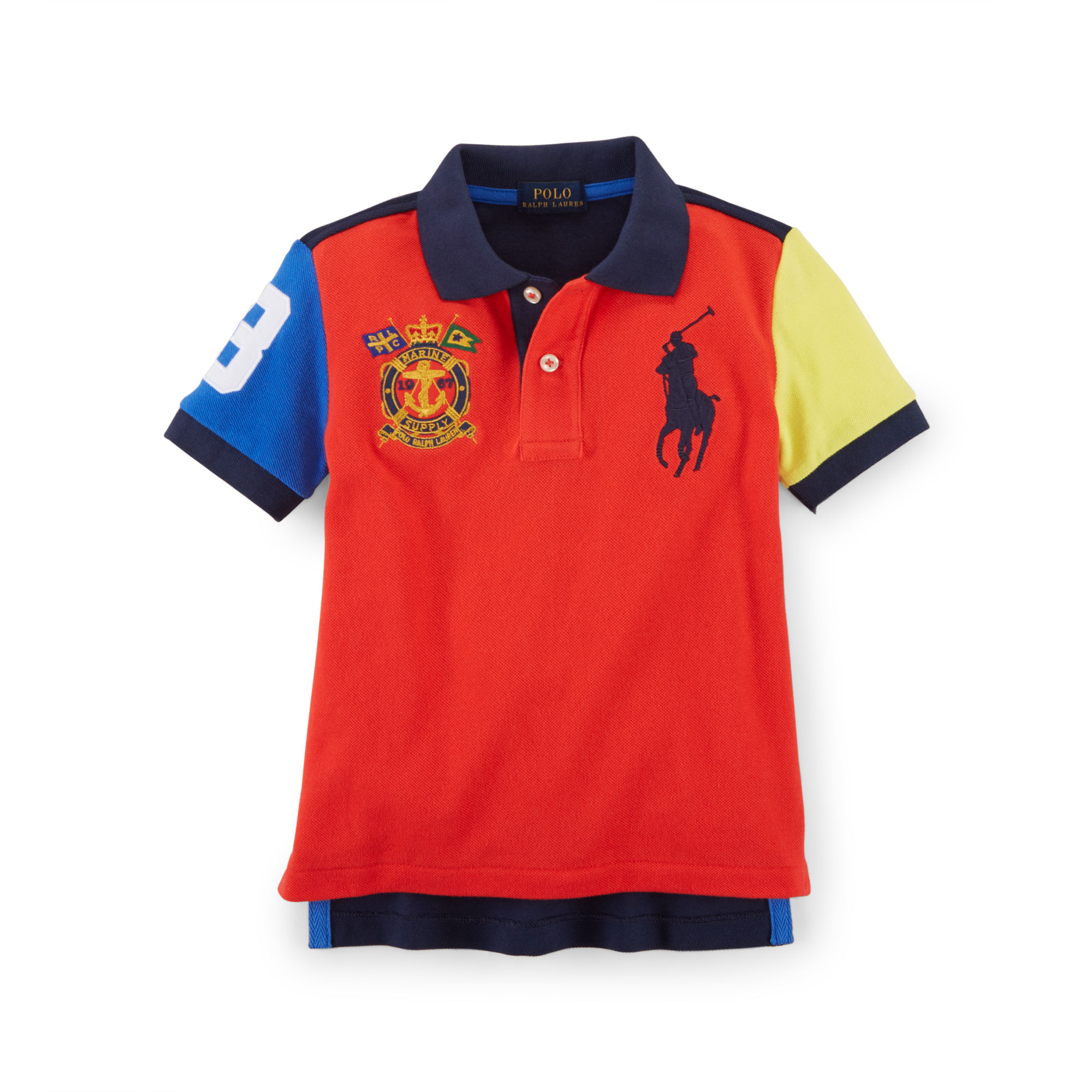 ralph lauren polo 男童拼色大马球logo全棉短袖polo衫78217846