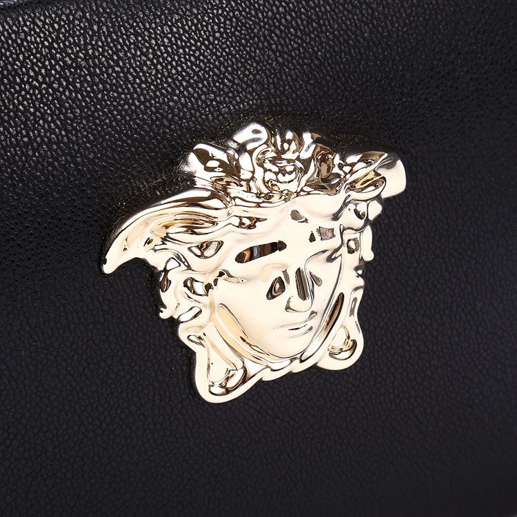 versace(范思哲) 美杜莎黑色皮质斜挎包