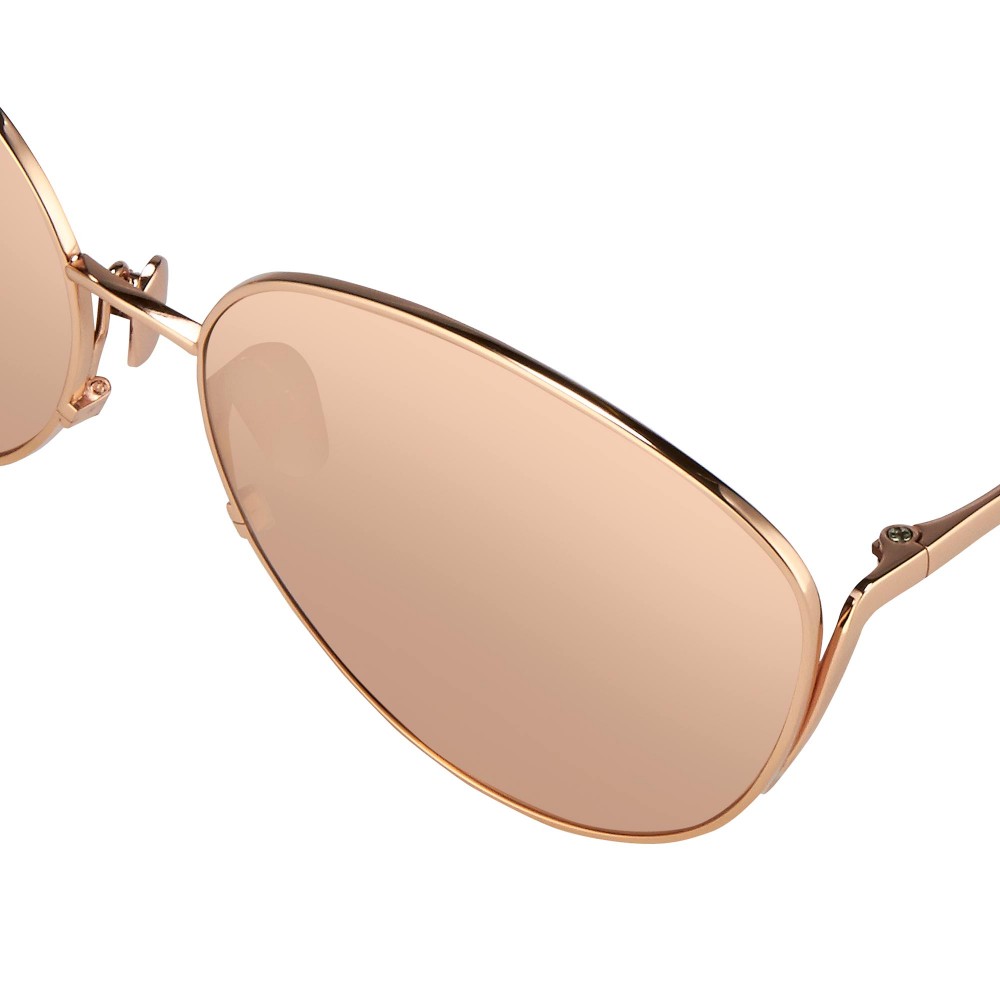 linda farrow/琳达法罗 中性奢华玫瑰金猫眼太阳镜 防uv lfl508c3sun