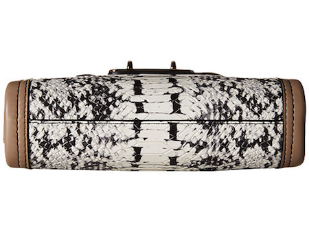 coach蔻驰 蛇纹拼接浅咖啡色单肩斜挎两用包8758287