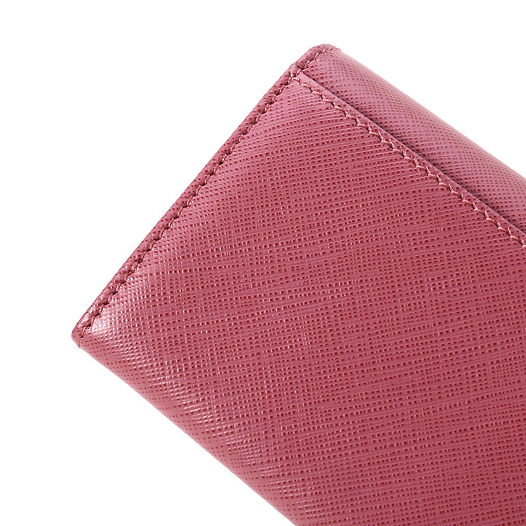 salvatore ferragamo(菲拉格慕) #豆沙粉色皮质蝴蝶结扣长款钱夹