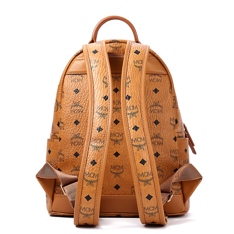 mcm(mcm) 焦糖色pvc正面m铆钉双肩包