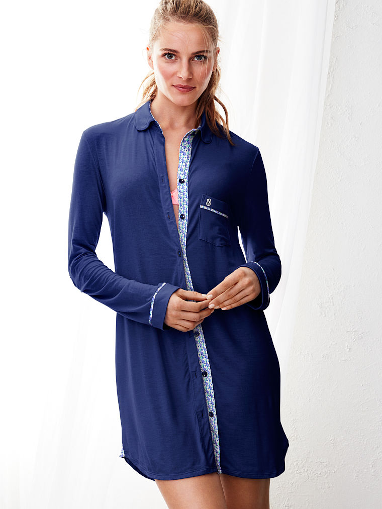 victorias secret(维多利亚的秘密)长袖衬衣款女士家居服 te-345-039
