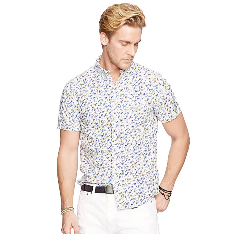 denim&supply/拉夫劳伦 男士小碎花图案纯棉短袖衬衫92844776