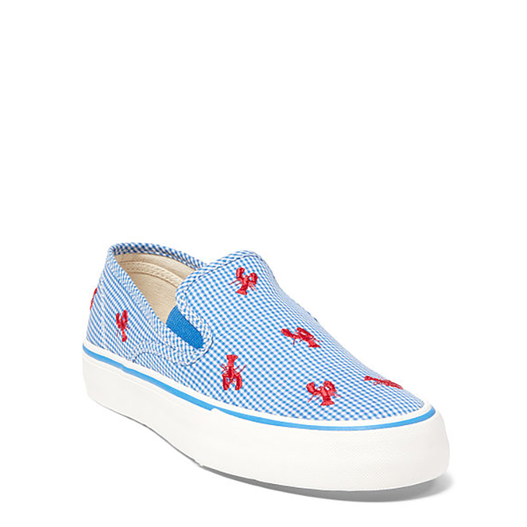 polo ralph lauren/拉夫劳伦 龙虾印花 男士帆布一脚蹬休闲运动鞋