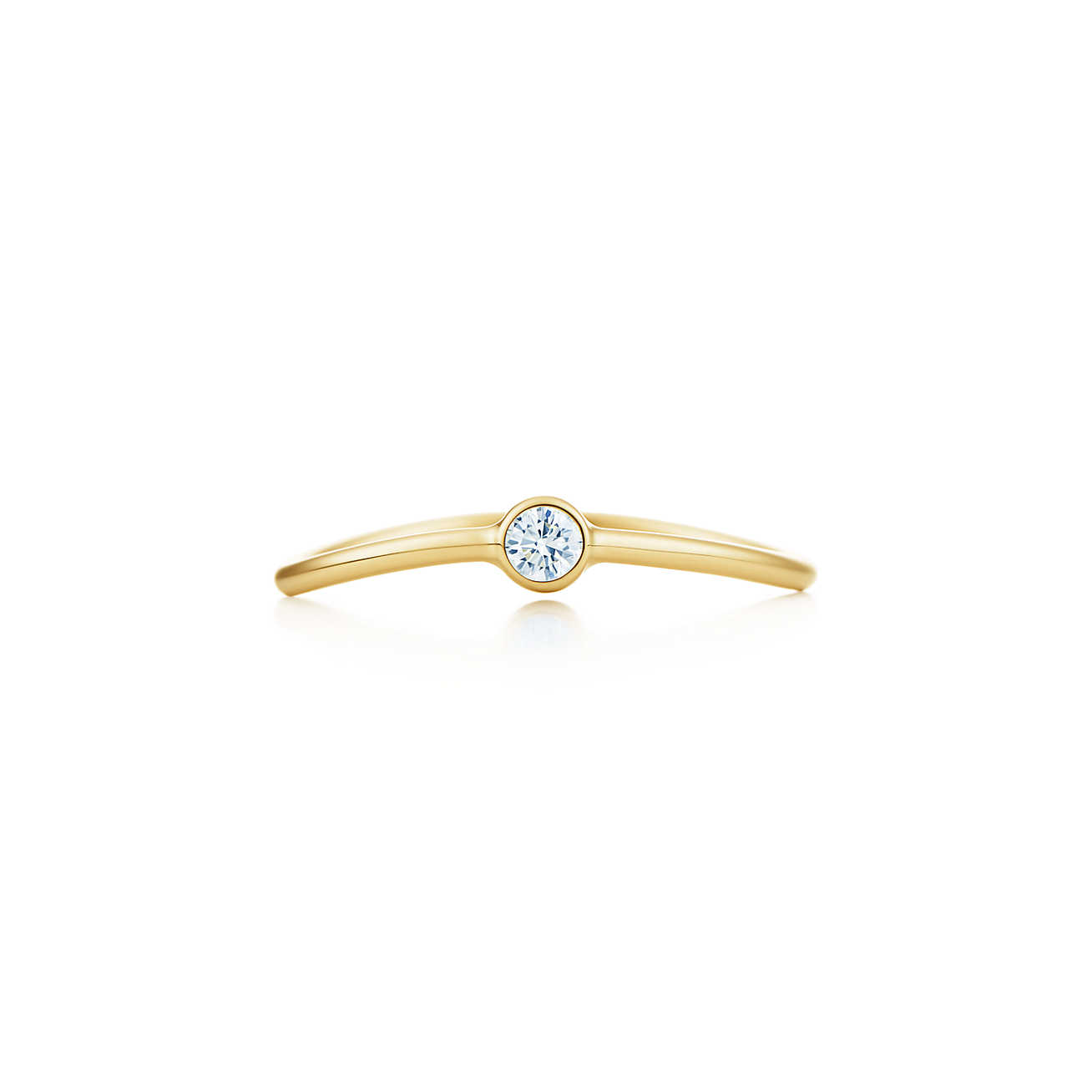 tiffany & co./蒂芙尼elsa peretti系列波浪形18k金單圈鑽戒grp07723