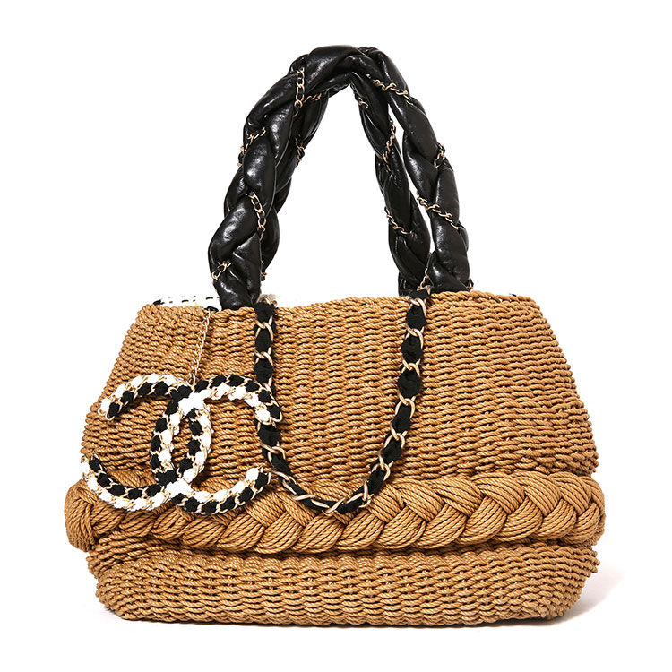 chanel(香奈儿) 卡其色编织限量两用包yh