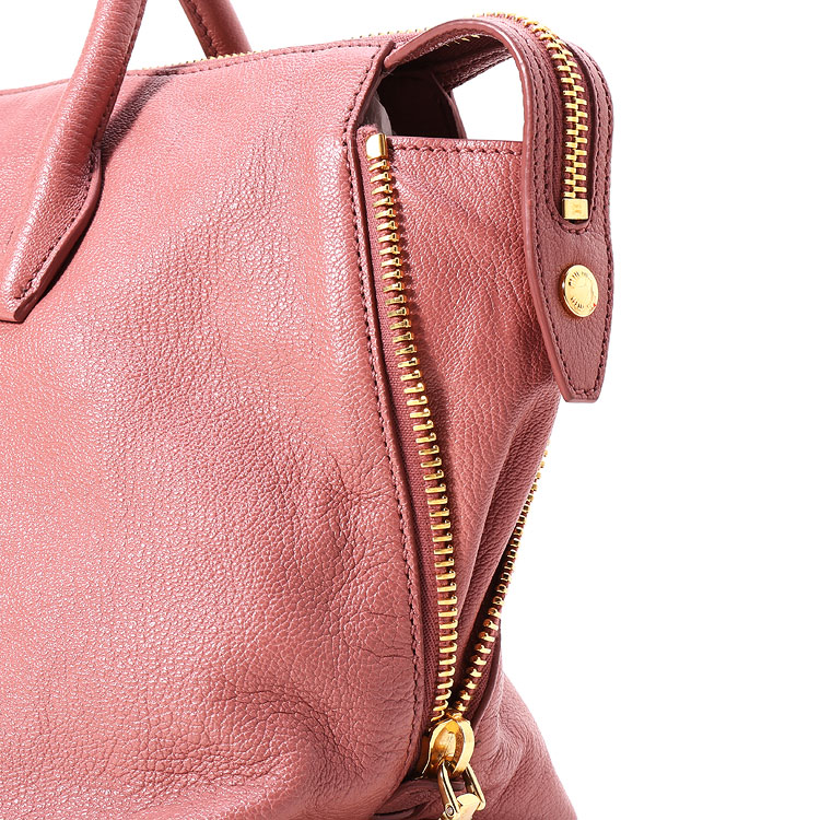 miumiu(缪缪) #烟粉色皮质手提两用包