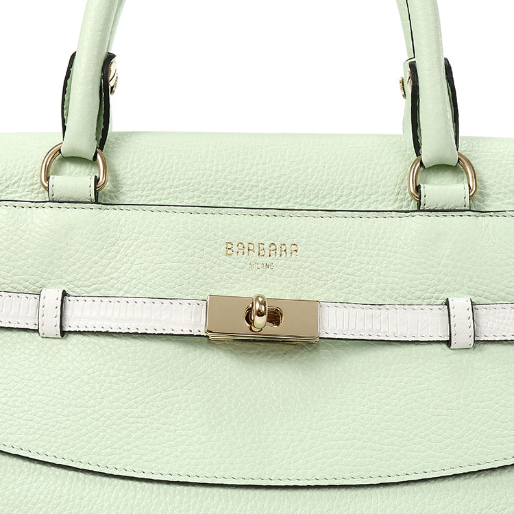 qi ta pin pai(其它品牌) barbara薄荷绿色皮质大号手提包