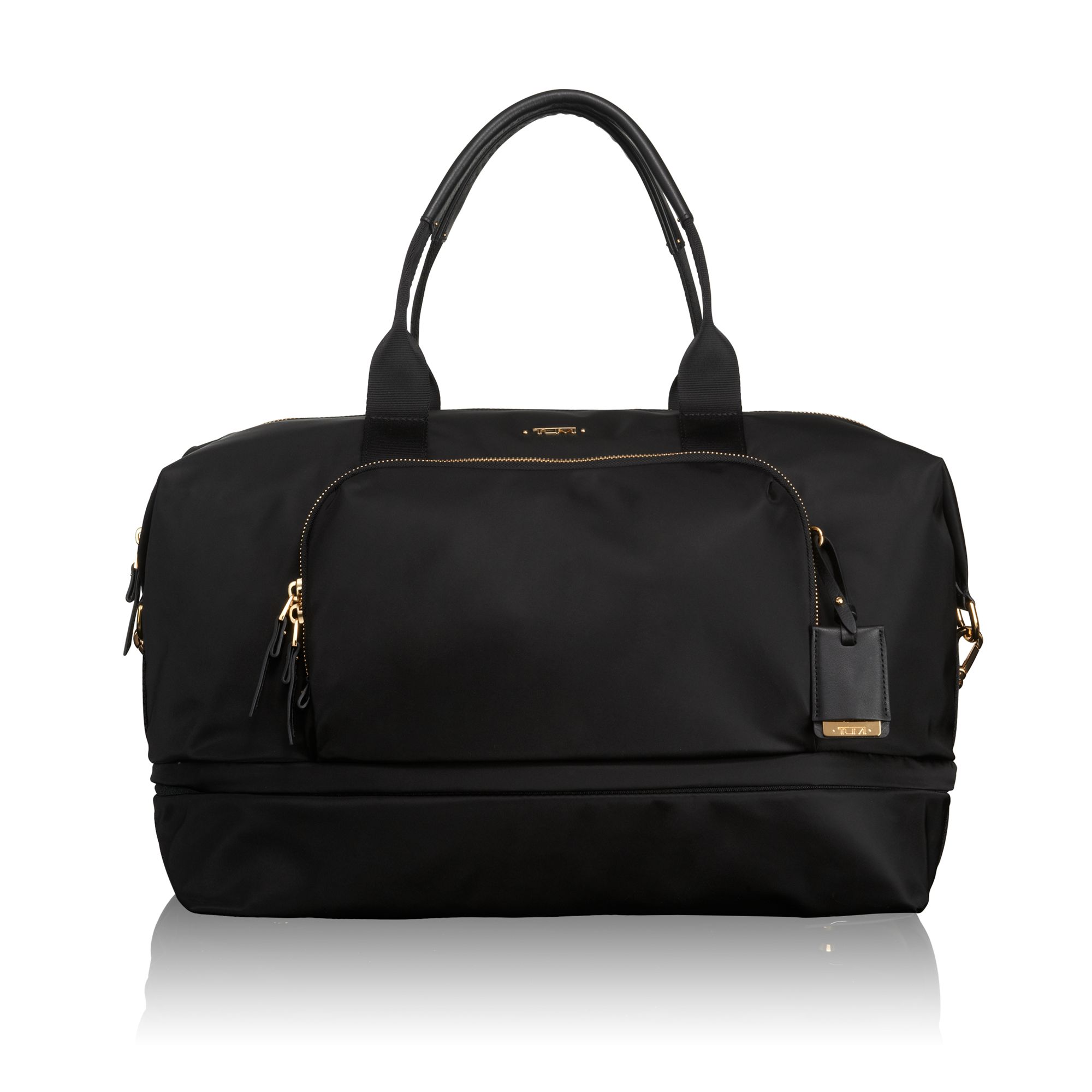 tumi voyageur系列女士超轻手提肩背两用尼龙拼皮可扩容小型旅行包