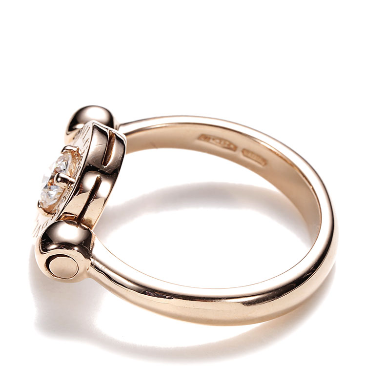 bvlgari(宝格丽) bvlgaribvlgari系列18k玫瑰金镶钻翻转戒指50