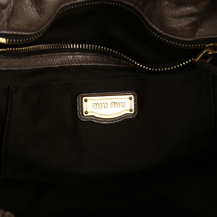 miumiu(缪缪 深灰色皮质两用包