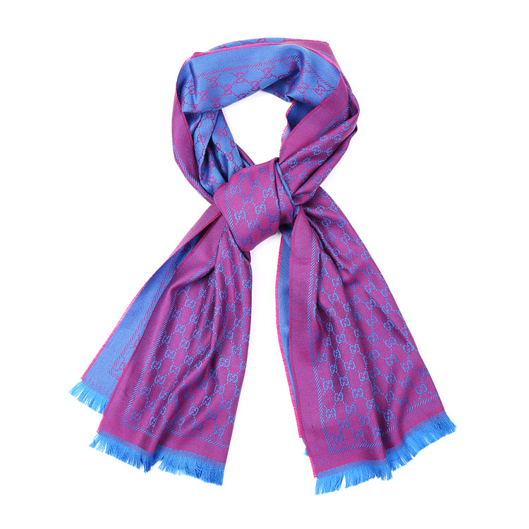 gucci(古驰) 红蓝色双g logo羊毛围巾