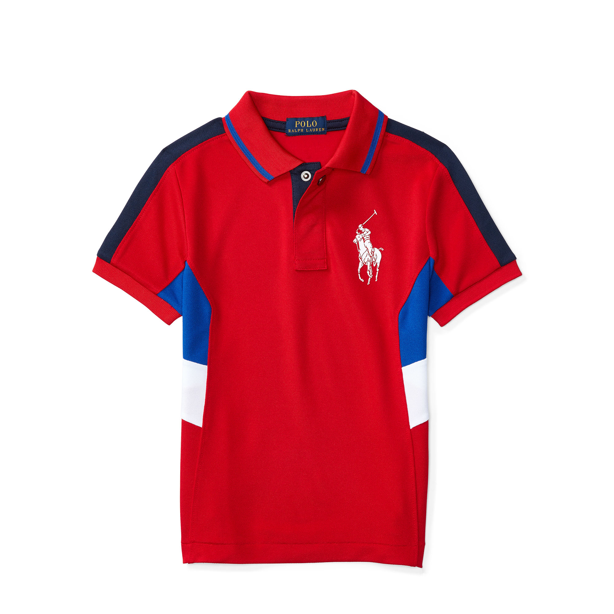ralph lauren/拉夫劳伦 男童短袖拼色大马球标polo衫104603506