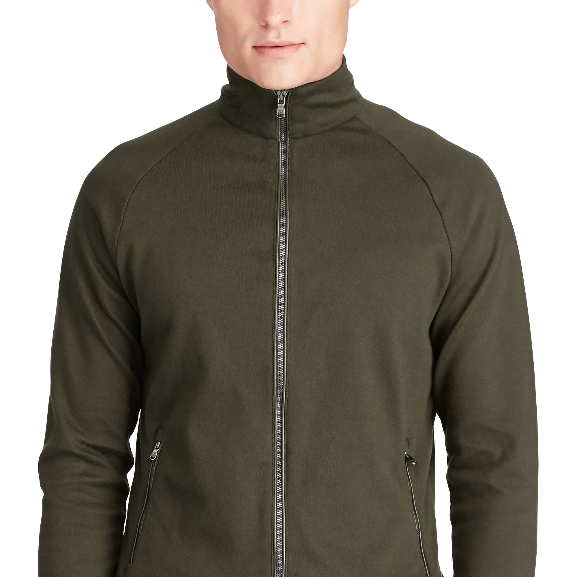 polo ralph lauren/拉夫劳伦马球男士皮革镶边简约拉链外套107495696