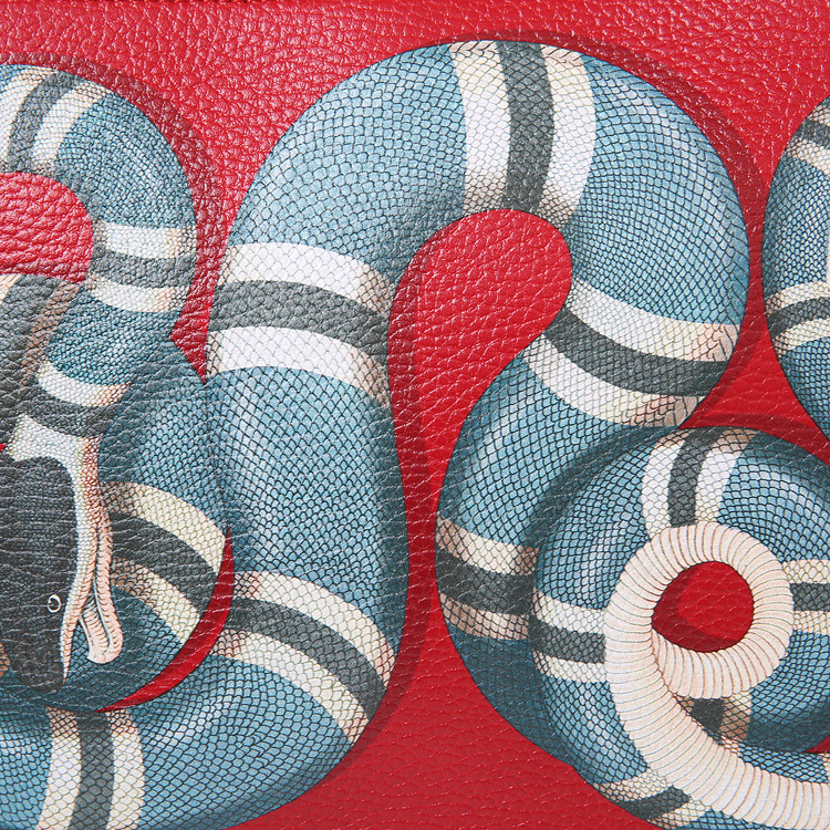 gucci(古驰) 红色皮质蛇图案手拿包