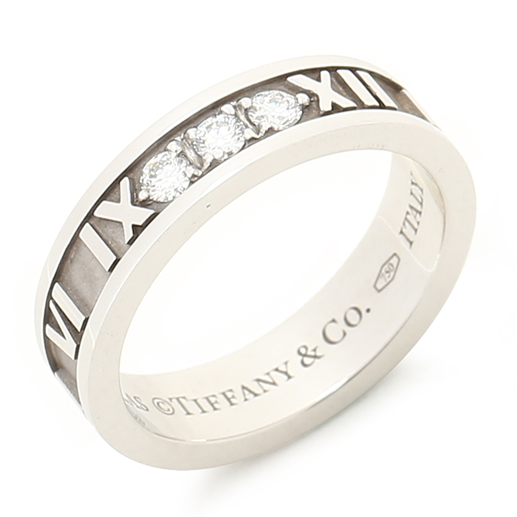 tiffany & co.(蒂芙尼) atlas 系列18k金三钻戒指47