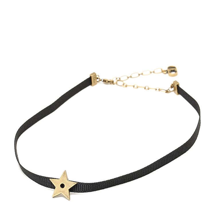 dior迪奥黄铜色星星项链