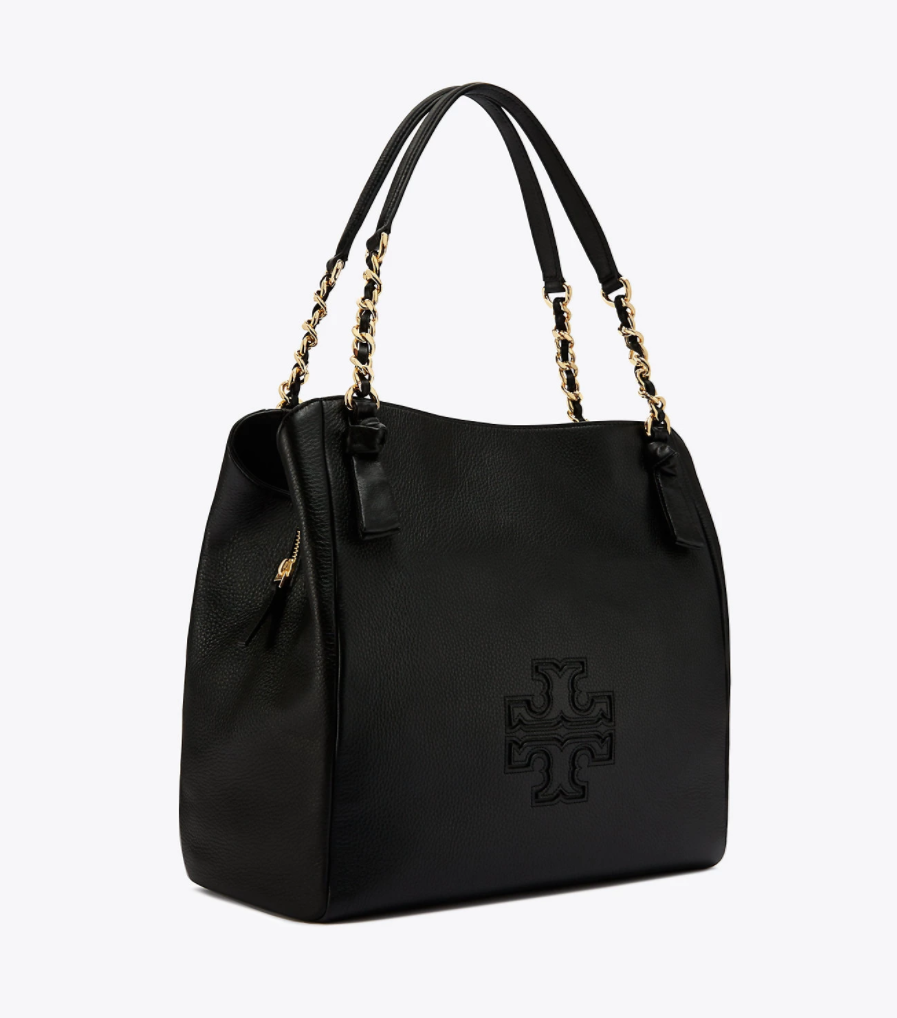 tory burch 女式真皮荔枝纹大logo tb 单肩包harper tote 31298