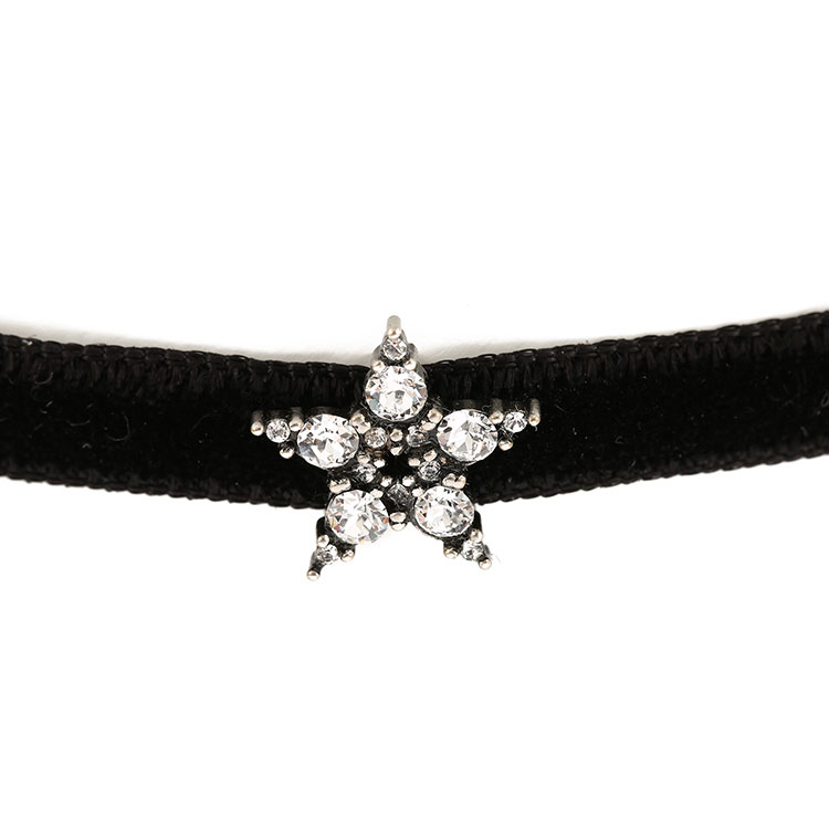 dior迪奥黑色丝绒星星镶水钻女士项圈