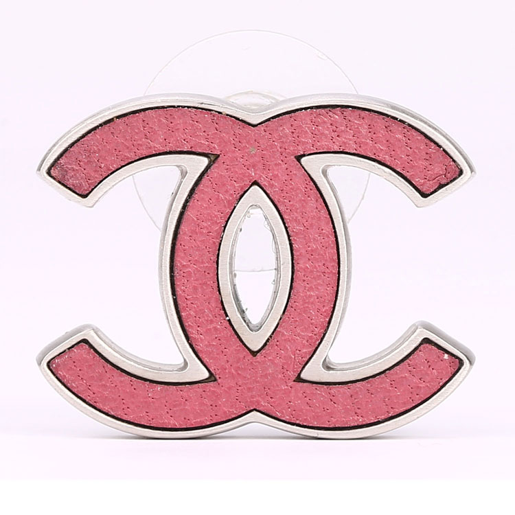 chanel(香奈儿) 红色皮质双clogo耳环