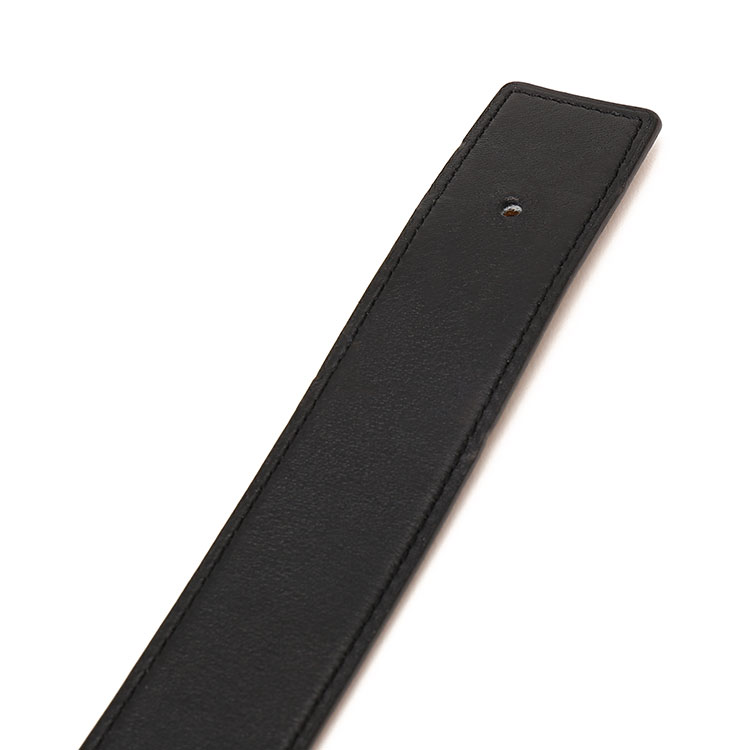 hermes(爱马仕) 黑/棕皮质光面金h扣腰带95