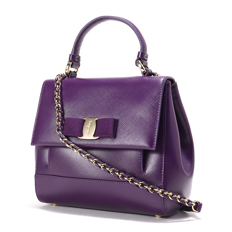 salvatore ferragamo(菲拉格慕) #紫色皮质女士手提斜挎两用包