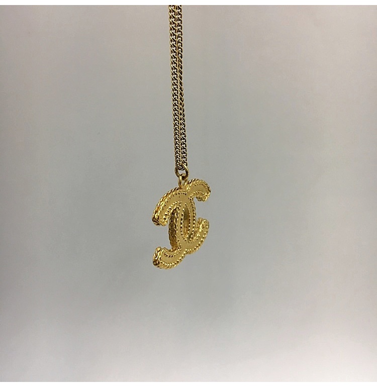 chanel(香奈儿) #金色大双c吊坠项链