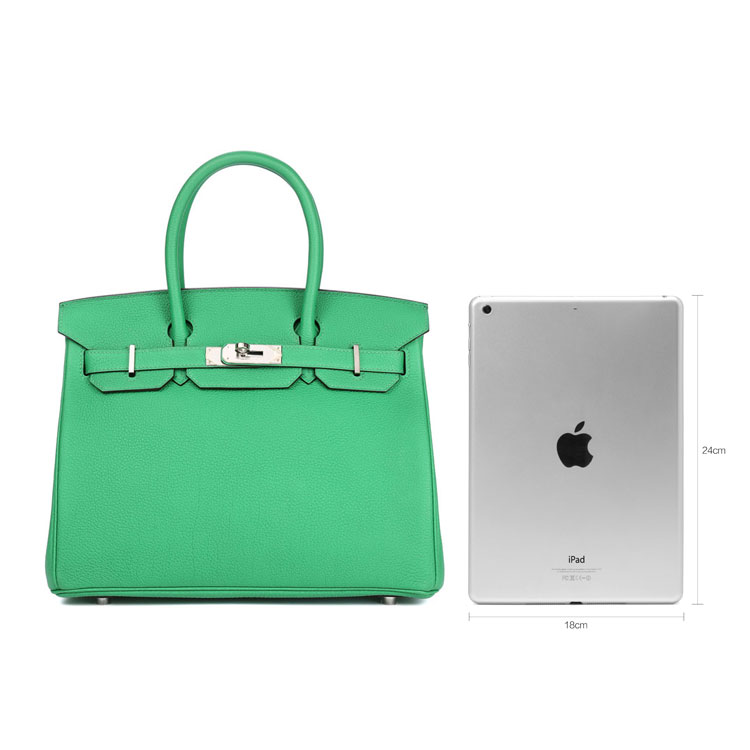 hermes(爱马仕) 1k竹子绿银扣birkin30 皮质手提包