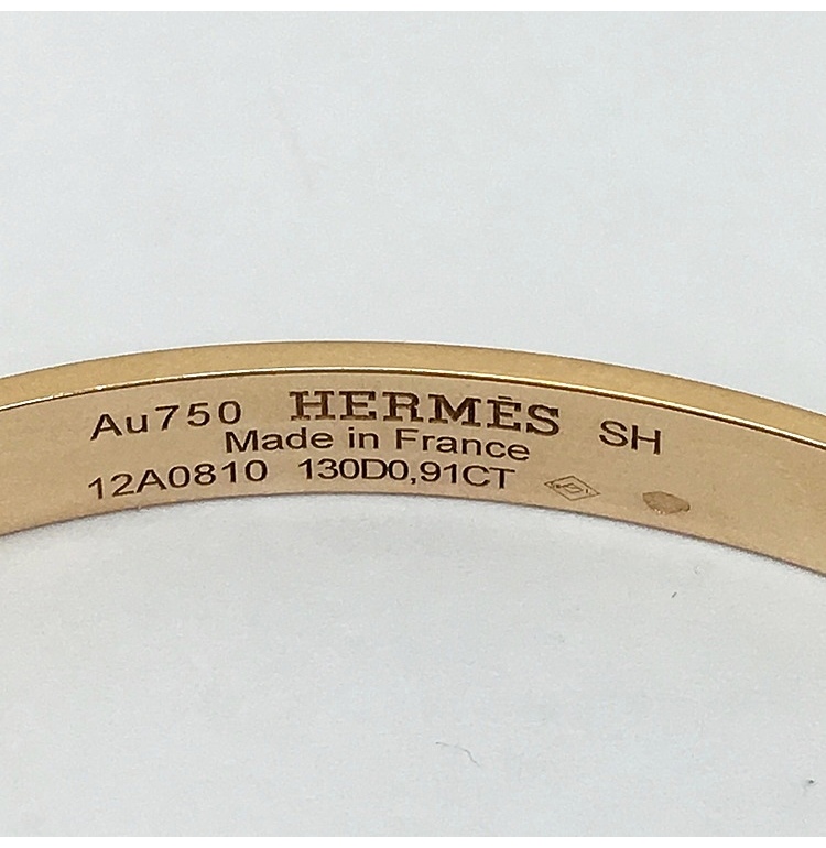 hermes(愛馬仕) 18k金kelly扣鑲鑽手鐲sh