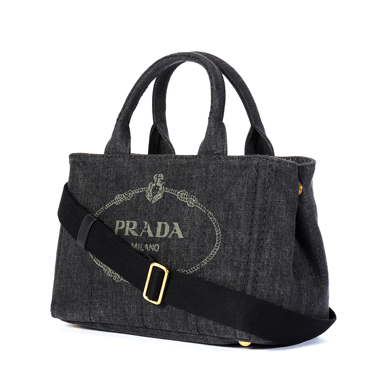 prada(普拉達) 深灰色牛仔布兩用包