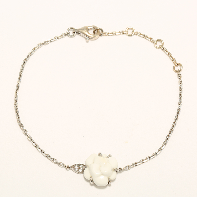 chanel(香奈儿) camlia系列18k白金镶钻山茶花手链