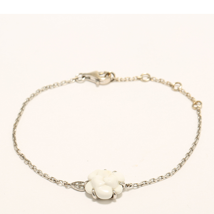 chanel(香奈儿) camlia系列18k白金镶钻山茶花手链