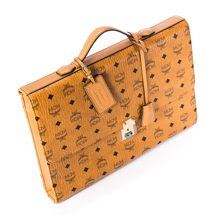 mcm(mcm) 棕色皮质公文包