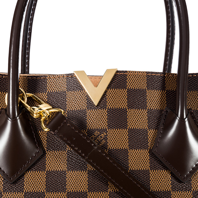 louis vuitton(路易威登) kensington棕色棋盘格女士手提两用包