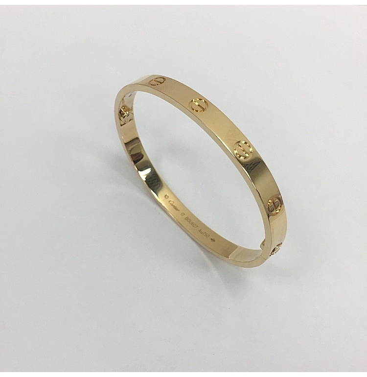 cartier(卡地亞) love系列18k黃金手鐲17