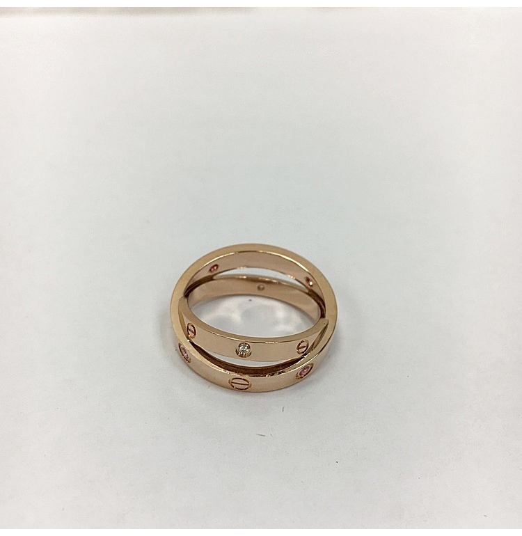 cartier(卡地亚) love系列18k金粉色蓝宝戒指50