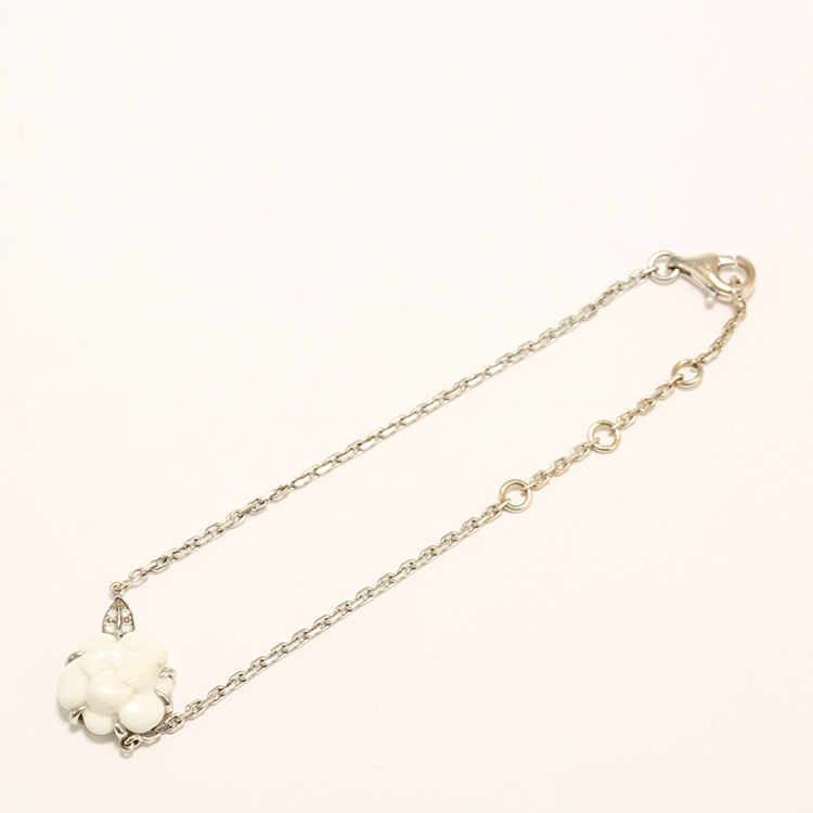 chanel(香奈儿) camlia系列18k白金镶钻山茶花手链