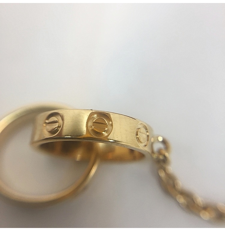 cartier(卡地亚) #love系列18k黄金双环手链16cm