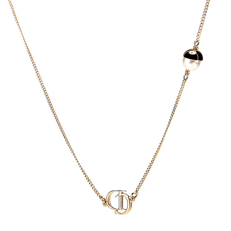 dior(迪奥) cd logo/白色珍珠装饰合金材质项链