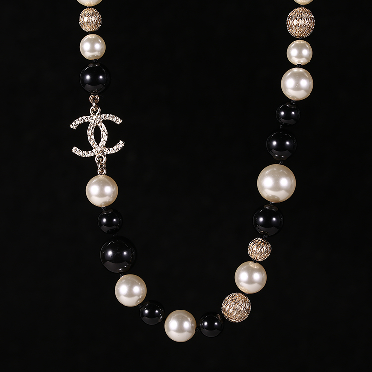 chanel(香奈儿) 黑/金/珍珠/双c项链