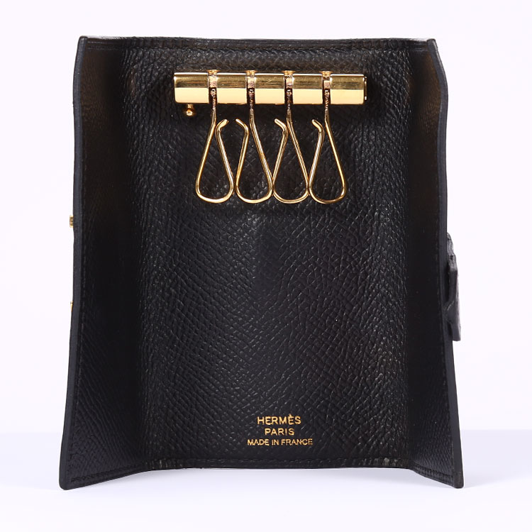 hermes(爱马仕) 黑色皮质钥匙包 ch